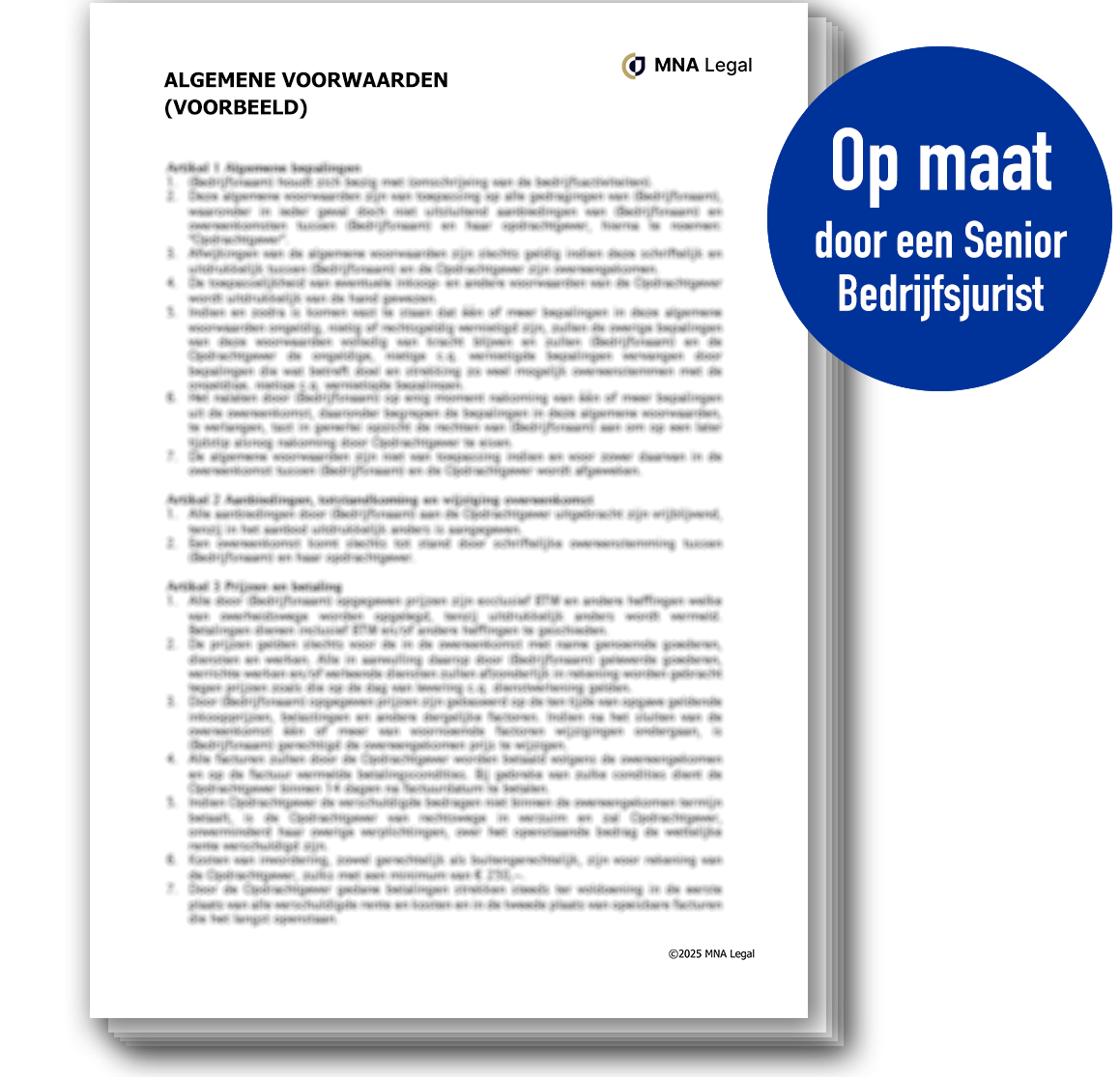 Algemene voorwaarden opstellen op maat €1500,-